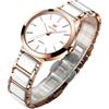 OLEVS Orologi da donna UK impermeabili al quarzo da donna in ceramica cinturino in acciaio inossidabile Montre Femme elegante regalo di compleanno per donne signore ragazze, Oro rosa e bianco.,