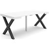 Skraut Home | Consolle allungabile | Tavolo consolle allungabile | 180 | Per 8 persone | Gambe in legno | Stile moderno | Bianco