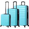 TOTTO - Set di valigie morbide - Bazy - Limpet Shell - Colore Blu - Tre misure di valigie - Ruote 360 - Sistema TSA - Fodera in poliestere, blu, TRAVEL