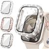 Neitra 3 Pezzi Brillantini Cover per Apple Watch SE Series 654 44mm Case