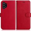 DENDICO Cover per Galaxy A32 5G, Premium Portafoglio PU Custodia in PU Pelle, Flip Libro TPU Bumper Caso per Samsung Galaxy A32 5G, Rosso