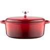 FLORINA Cocotte in Ghisa (5,2 l) I Pentola per Brasatura HIERRO I Casseruola con Coperchio e Manici I Adatta al Forno I Rivestimento Smaltato I Adatta a Tutti i Tipi di Fornelli, Induzione e Forno
