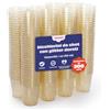Matana - 300 Bicchieri da Shot in Plastica Rigida con Glitter Dorati, 30ml - Resistenti e Riutilizzabili - Bicchierini per Degustazioni - Compleanni, Matrimoni, Natale, Barbecue, Halloween