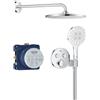 GROHE Precision SmartControl Sistema Doccia da Incasso, Termostato 3 Vie, Soffione Vitalio Rain Mono 310, Manopola Vitalio Joy Stick, Finitura Rotonda, Cromo, 34877000