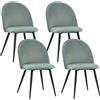 Albatros sedie da sala da pranzo CAPO con copertura in velluto, set di 4, turchese - design vintage, elegante, copertura in velluto, sedia imbottita approvata SGS - sedia da cucina moderna