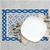 CREARREDA Tovaglietta americana 4 pezzi in plastica lavabile Made in Italy 48x33 cm Colore Tile Carpet Tovagliette da tavolo PVC per colazione e merenda Antimacchia, Antiscivolo ed Ignifuga