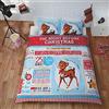 Rapport Home Natale Festive Natale Renna Rudolph Bambini Trapunta Matrimoniale Copripiumino Matrimoniale E 2 federe Set di biancheria da letto, Multicolore, King