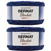 Bernat Blanket Ombre Navy Ombre - 2 confezioni da 300 g/10,5 oz - Poliestere - 6 Super Bulky - 200 metri - Per lavori a maglia, uncinetto e artigianato, filato di ciniglia grosso