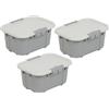 BranQ Home essential BranQ - Home essential Velur - Set di 3 contenitori universali con coperchio, 8 l, in plastica PP senza BPA, colore: grigio chiaro