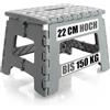 COM-FOUR®, scaletta pieghevole, portatile, antiscivolo e salvaspazio, portata fino a 150 kg grau