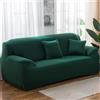 Hiseng Tinta Unita Copridivano 1 2 3 4 Posti, Copridivano Elasticizzato, Universale Copridivano con 2 Federe Spandex Antiscivolo Copri Divano (3 posti,Verde Scuro)
