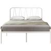 Novilla Rete Letto Singolo 90x200 Struttura Letto della Piattaforma con Testiera, Supporto a Doghe in Acciaio, Base del Materasso, Design Moderno, Spazio di Archiviazione, Bianco