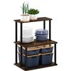 Furinno Turn-N-Tube Scaffale da Cucina a 3 Livelli Senza Attrezzi, Legno ingegnerizzato, Pino Ambrato/Nero