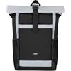 Larkson Zaino Roll Top Uomo Donna Nero Riflettente - No 2 - Zainetto per Lavoro, Viaggio, Università - Porta Pc 16 Pollici - Materiale Sostenibile - Impermeabile