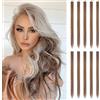 FESHFEN Extension Capelli Colorati Clip - 10 Pezzi Ciocche Capelli Marrone Chiaro Colorate Extensions con clip per Carnevale e Feste per Donna, 55 cm