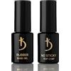 Kodi Professional Base e Top Coat Semipermanente - Rubber Base Gel e No Wipe Top Coat Smalto per Unghie UV LED - Smalto Semipermanente per unghie a lunga durata 2 * 12 ml