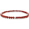 BERGERLIN Bracciale in diaspro autentico con perle in argento 925 - perle sfaccettate - misura L