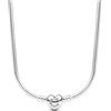 PANDORA Collana in maglia snake in argento Sterling con chiusura a cuore, 45