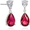 Diamond Treats Orecchini Pendenti Donna in Argento Sterling 925 con Zirconi Cubici Rossi Rubino e Bianco, Orecchini Goccia con Pietre Rossi per Donna