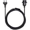 kwmobile Cavo Porta-Lampada con Interruttore - Filo Porta-lampade a Sospensione - Attacco Lampadina E27 - Corda Lunga 3.5m Rivestita in Tessuto Nero