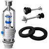 RIMEX SKLEP INSTALATORA Rimex Valvola Di Scarico Per Cassetta WC 107 mm, Con Funzione Di Arresto, Kit Di Riparazione, Guarnizioni, Viti In Acciaio Inossidabile, Adatta A WC Standard