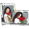Monaise Set di 2 cornici portafoto in argento, 13 x 18 cm, in vetro, per foto di famiglia e matrimonio