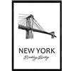 Nacnic Poster New York - Ponte di Brooklyn. Fogli con i monumenti delle città. formato A3