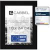 CABBEL Cornice 18x24 cm, Nero, robusta cornice in legno MDF, vetro Plexi infrangibile, da appendere e da