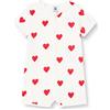 Petit Bateau A06M3, Pantaloncini della tuta Unisex - Bimbi 0-24, Bianco Marshmallow/Rosso Terkuit, 12 mesi