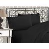 Elegant Comfort Lussuoso set di lenzuola 1500 in microfibra di qualità alberghiera, tre linee, ricamate, morbide, 4 pezzi, resistente alle pieghe e allo sbiadimento, California King, nero