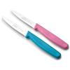 LACOR - 39082 - Coltelli da Cucina Professionali, Set Coltelli da Cucina, Set 2 Pezzi, Spelucchino da Cucina, Lama Liscia e Seghettata, Acciaio Inox, Serie Etern, Lama 9 cm, Blu e Magenta