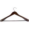 alpina Grucce appendiabiti in legno, 1 pezzo, con spalle larghe e antiscivolo, 44 x 23,5 x 5,8 cm, adatto per 2 vestiti, organizer per vestiti, colore marrone