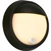 BRILONER - Lampada da parete a LED a batteria ricaricabile con rilevatore di movimento, timer 20 sec, lampada da esterno, applique, faretto LED da esterno, applique da esterno, 17x7 cm, nero