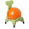 Kikka Active Chair Verde con Palla Arancione - Sedia ergonomica con Pallone Gonfiabile