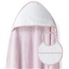 Interbaby Neonato Accappatoio con Cappuccio 1x1 m · PUNTO DE CRUZ rosa LISO con BAVAGLINO · 100% COTONE · Asciugamani per bambini
