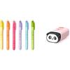 Legami - Set di 6 Evidenziatori Cancellabili, Magic Highlighters, Doppia Punta per Evidenziare e Cancellare & GP0004 - Gomma Profumata, Panda Pantastic, 1,7x5 cm, Fragranza Fragola