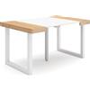 Skraut Home | Consolle allungabile | Tavolo consolle allungabile | 140 | Per 6 persone | Gambe in legno | Stile moderno | Rovere e bianco