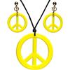 W WIDMANN MILANO Party Fashion - Set di gioielli hippie, collana e orecchini Peace, accessorio per costume anni '70 per Carnevale