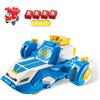 Super Wings World Aircraft Playset Con Jett Transform-A-Bot Da 2'', Si Trasforma In Una Pista Scorrevole Con Fantastici Sonori E Luminosi, Giocattolo Trasformatore Per Bambini Dai 3 Anni In Su
