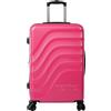 TOTTO - Valigia rigida espandibile - Brazy + - Valigia media - Deco Rose - Colore Rosa - Bagagli da cabina - Sistema espandibile - Sistema TSA - Fodera in poliestere, rosa, TRAVEL
