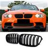 Hengjiayao Griglia per radiatore E92 E93 per BMW Serie 3 E92 E93 Nero Facelift Reni Coupe M3 Doppia barra lucida nera 3 griglie 2006-2009 (For 3er E92 2006-2009)