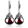 lliang Orecchini Orecchini pendenti in argento sterling con granato rotondo per le donne Gioielli in rubino rosso naturale con gemme preziose Migliori regali