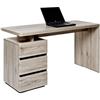 Jahnke Marchio Amazon - Movian Skadar - Scrivania con 3 cassetti, 140 x 55 x 76 cm, colore quercia Sanremo