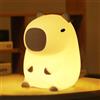 Anywin Capybara - Lampada da notte in silicone con motivo a forma di animale, ricaricabile, timer e dimmer, regalo per mamma, padre, donne, ragazze, ragazzi