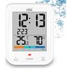 ADE Orologio da bagno digitale con igrometro e termometro | impermeabile fino a IP65 | timer per la doccia | ampio display LCD | funzione conto alla rovescia | bianco