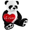 Brubaker Peluche gigante XXL - Orso panda - 100 cm - Peluche Cuore 'Je t'aime' incluso