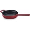 Fissler Moments Collection, Padella in Ghisa Smaltata Diametro 24 cm Antiaderente, Bordo Alto, Beccucci Salvagoccia, Occhiello Sospensione, Senza PFAS o PTFE, Compatibile Induzione, Rosso Bordeaux