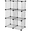 Amazon Basics Scaffali impilabili cubici con griglia metallica, 66 x 32 x 96.5 cm, Nero, 6 Cubi