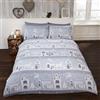 Rapport renna Road 100% cotone spazzolato Copripiumino Matrimoniale set, Biancheria da Letto Matrimoniale, Cotone, Silver, Super King