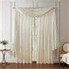 Elrene Home Fashions Athena - Tenda a Pannello e mantovana in Finta Seta riccia, 132 x 274 cm (2 Pannelli) e 1 mantovana, Colore: Avorio